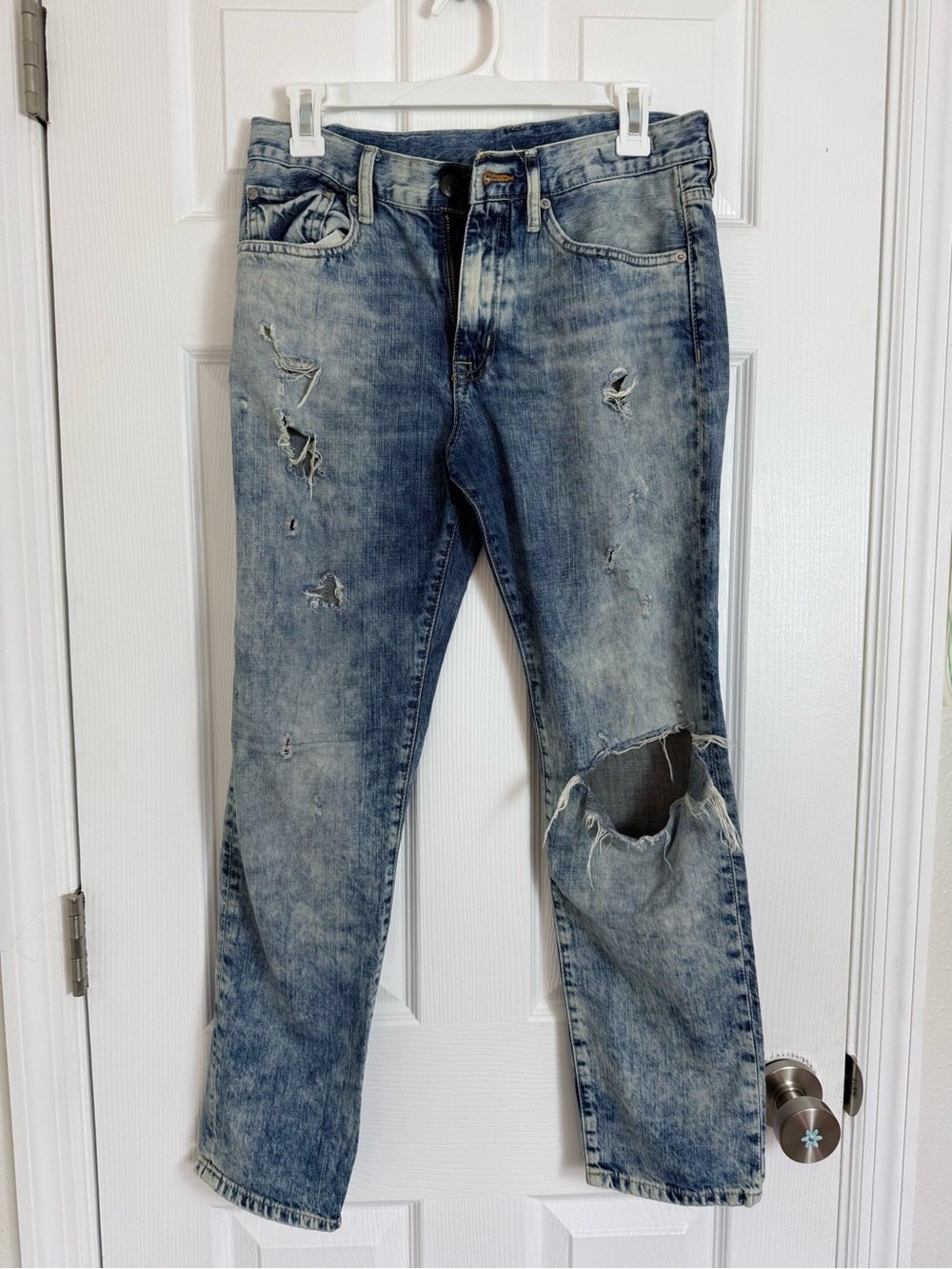 Ralph Lauren Distressed Blue Relaxed Fit Jeans